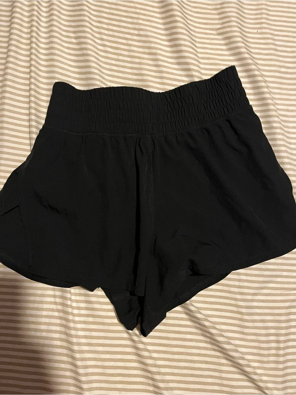 90 Degree By Reflex Black Elastic-Waist Athletic Shorts